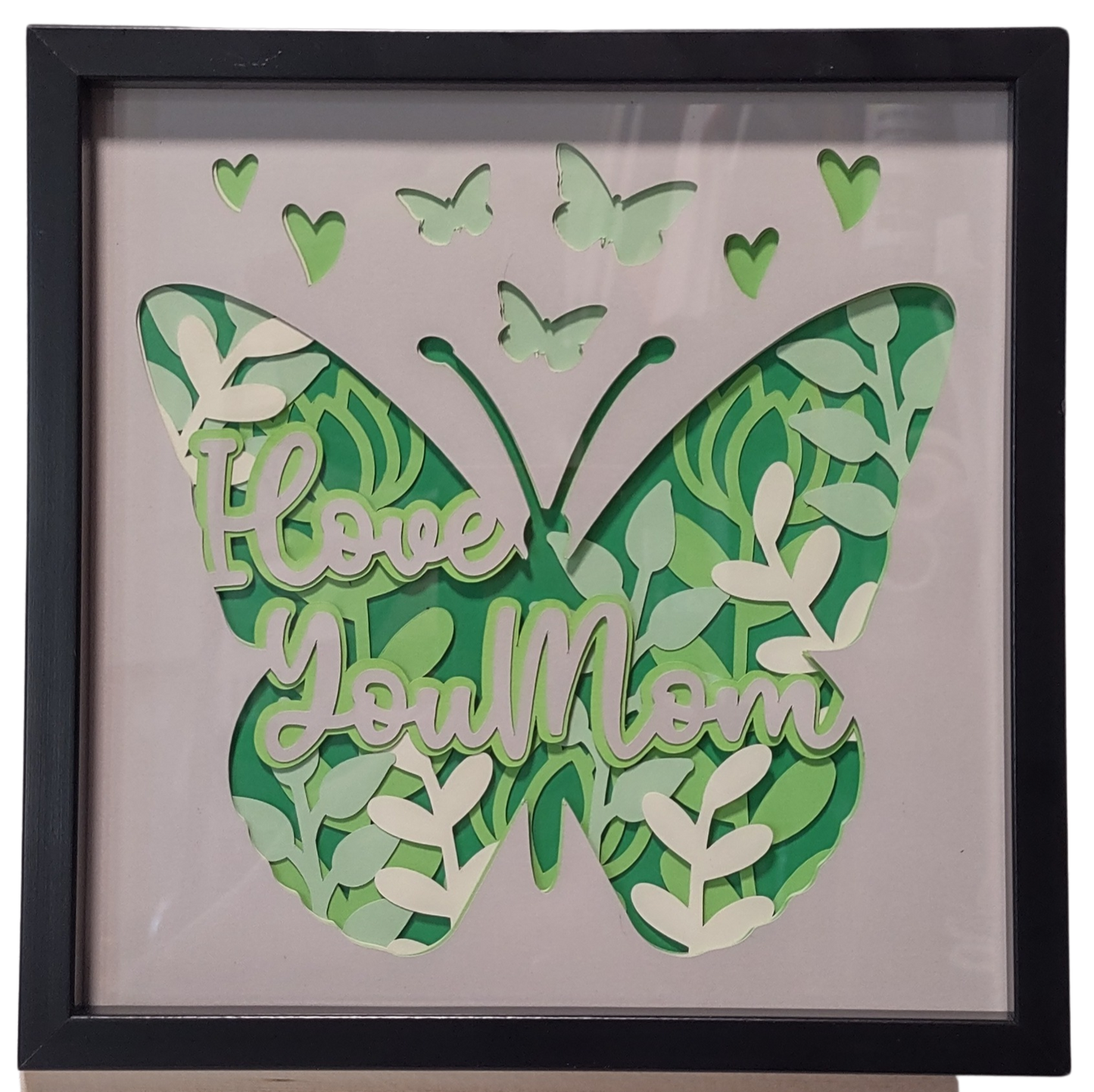 Mother's Day Gifts - 'I Love You Mom' Butterfly Non Illuminated Shadowboxes