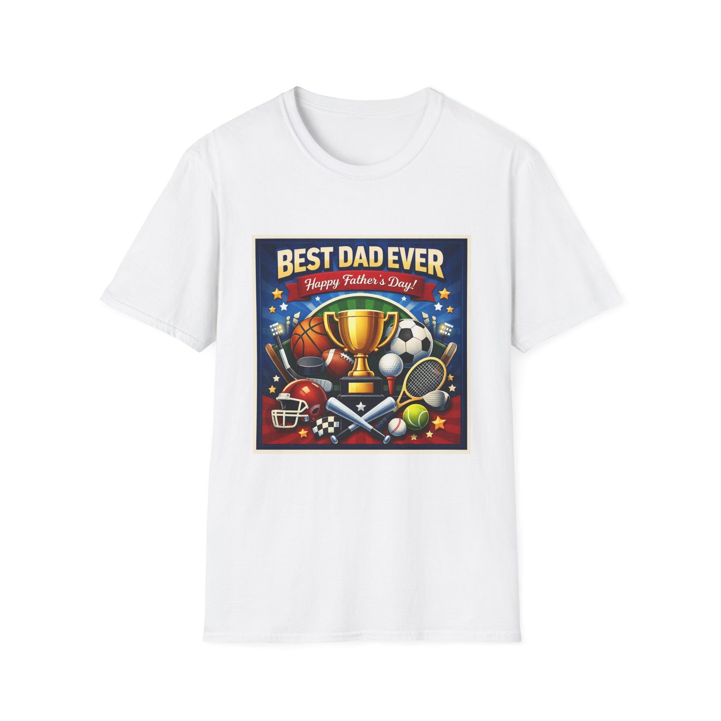 Father's Day Gift Tee - 'Best Dad Ever' Sports Trophy