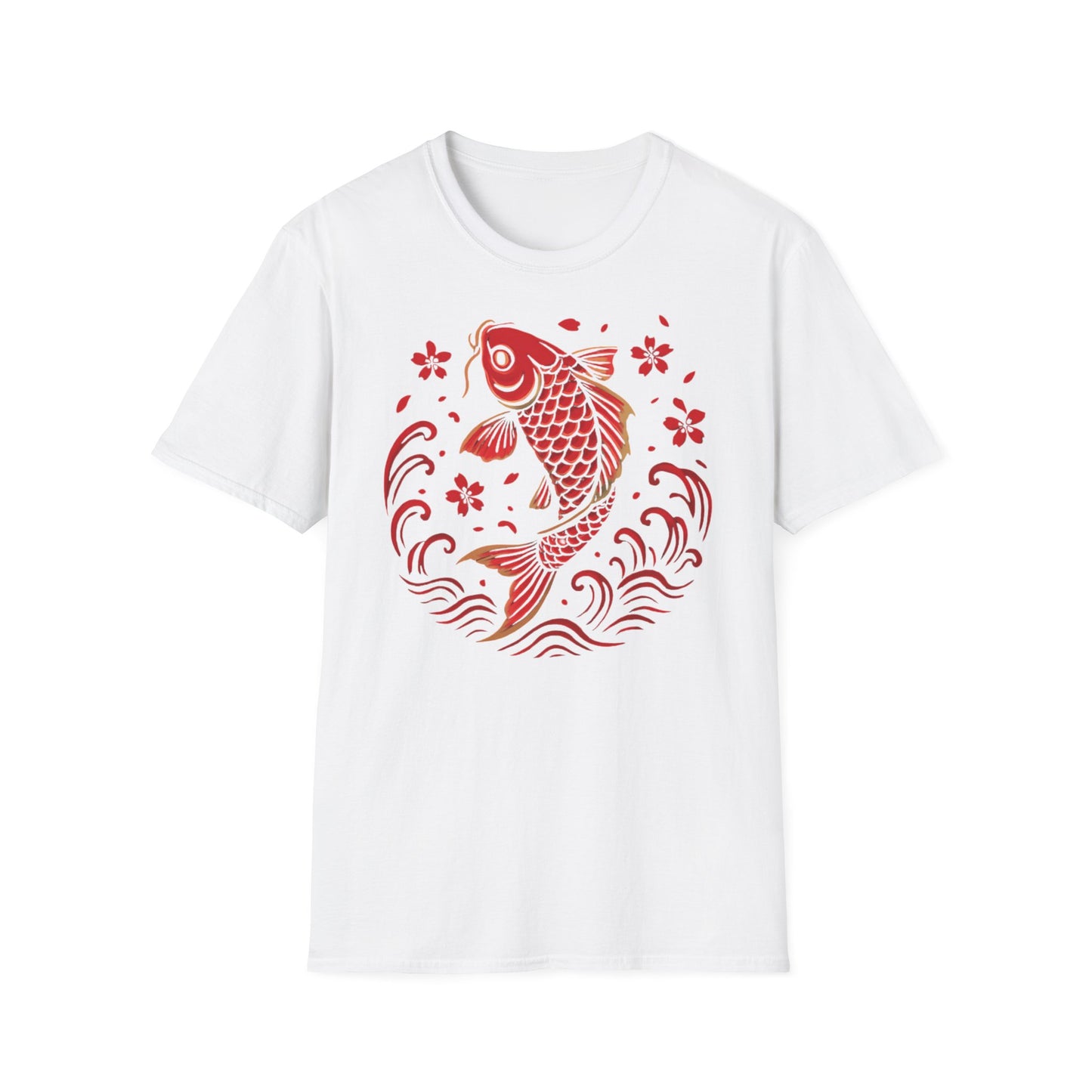 T-Shirt - Red Japanese Koi Wave