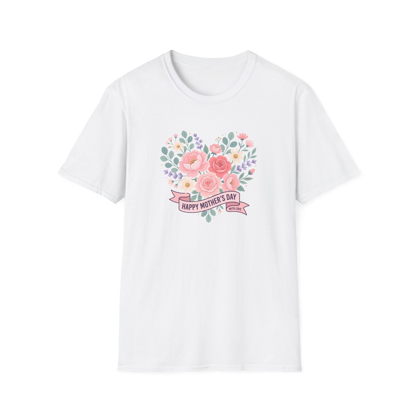 Mother's Day Gift Tee - "Happy Mother's Day" Bouquet Design