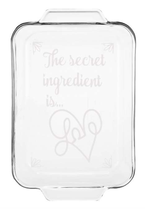 Custom Designed Glass Rectangular Utility Dish, 2-L - 'The Secret...'