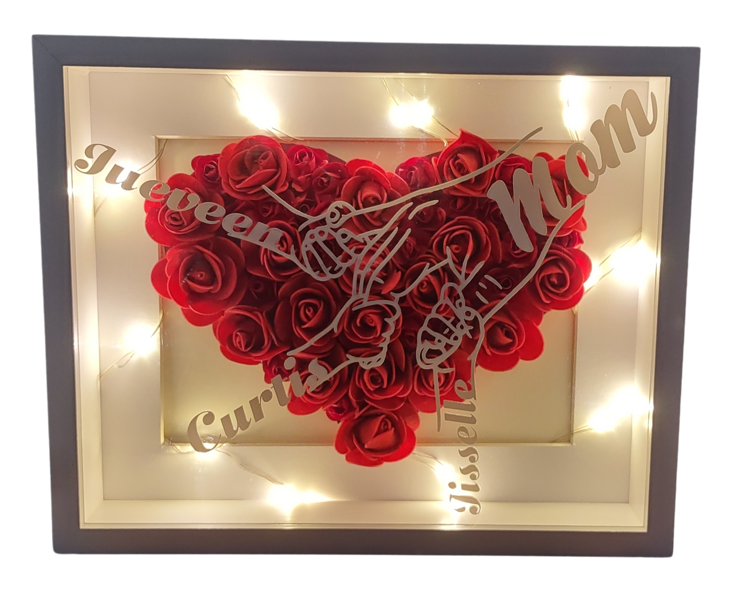 Mother's Day Gifts - 'Grammy'/'Mom' - Holding Child's Hand Illuminated Shadowboxes