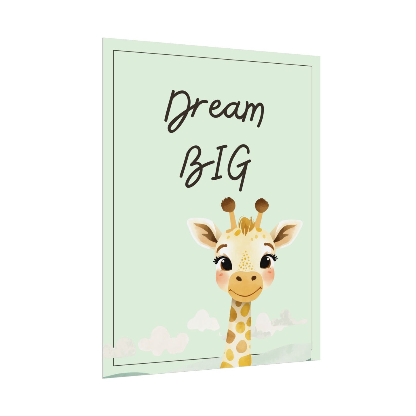 Nursery Safari Poster - 'Dream Big Giraffe'