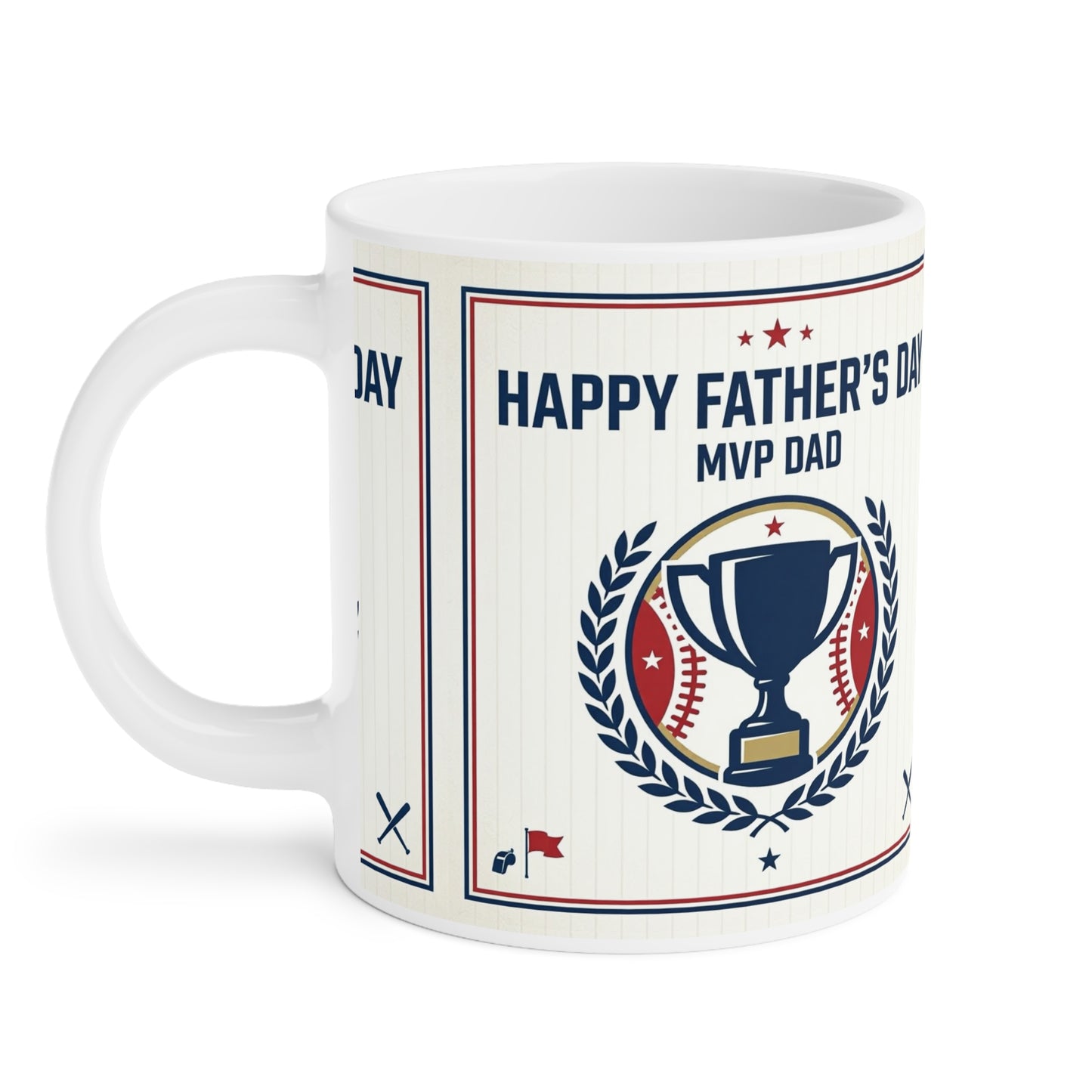 Father's Day Mug - MVP Dad Baseball Trophy