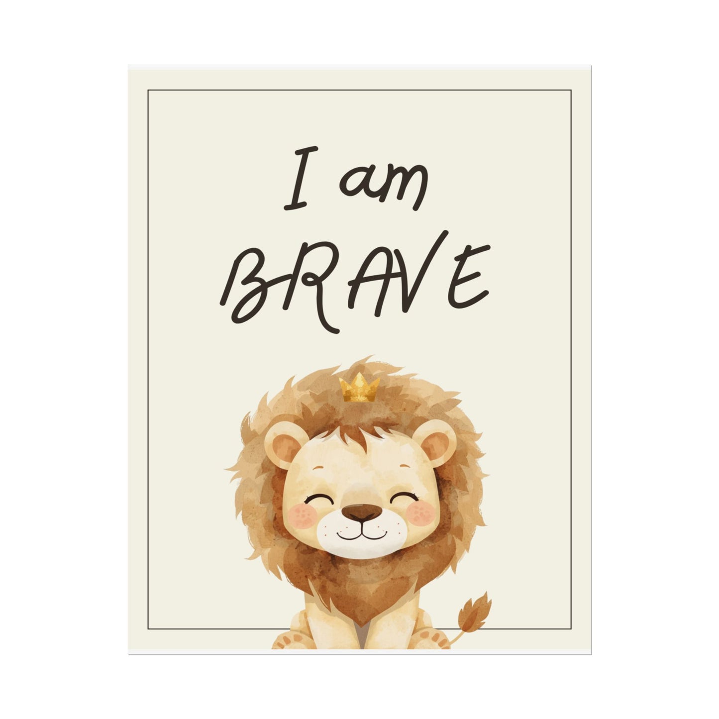 Nursery Safari Poster - "I Am Brave"