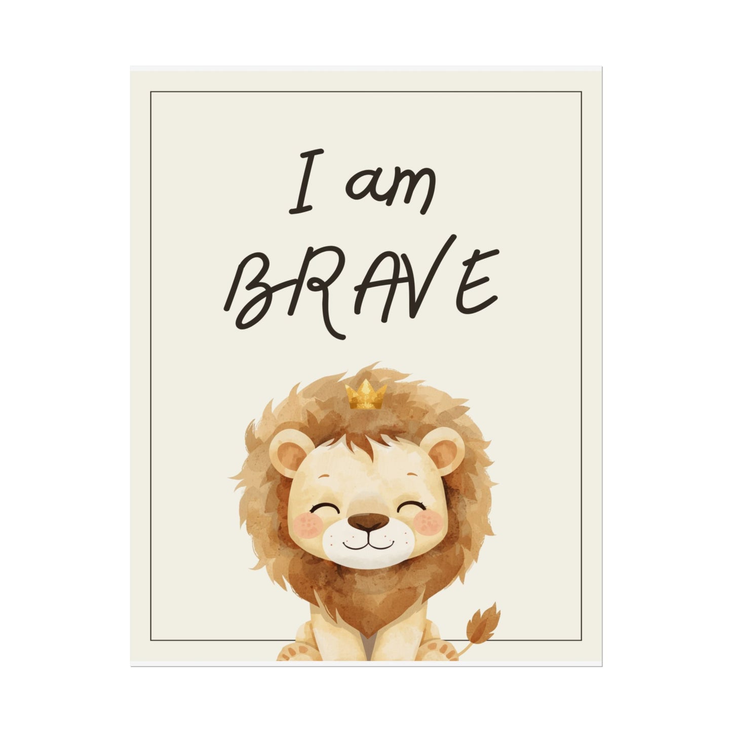 Nursery Safari Poster - "I Am Brave"