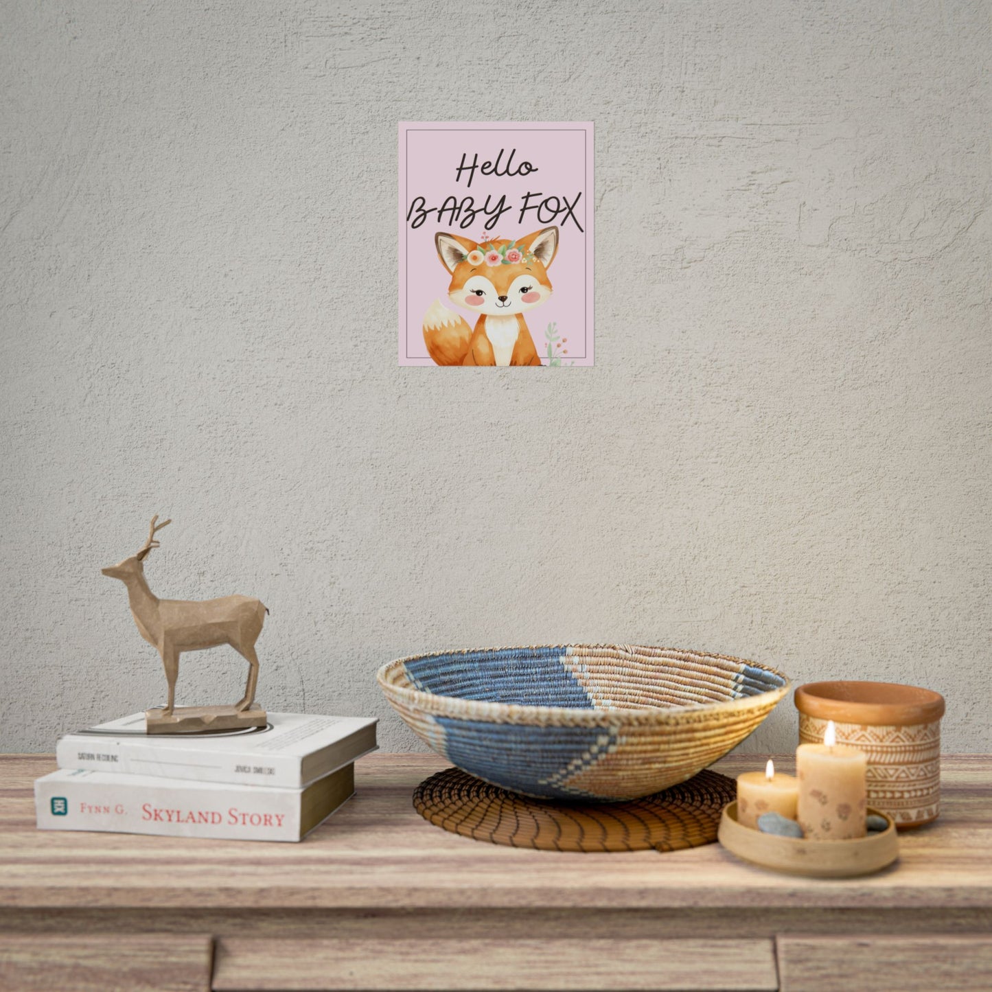 Nursery Forest Poster - 'Hello Baby Fox'