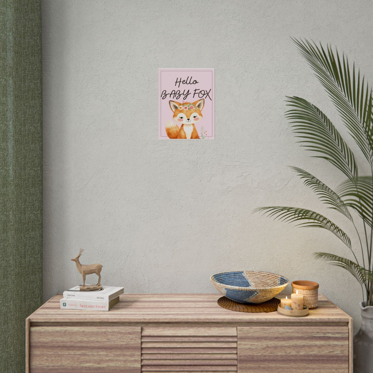 Nursery Forest Poster - 'Hello Baby Fox'