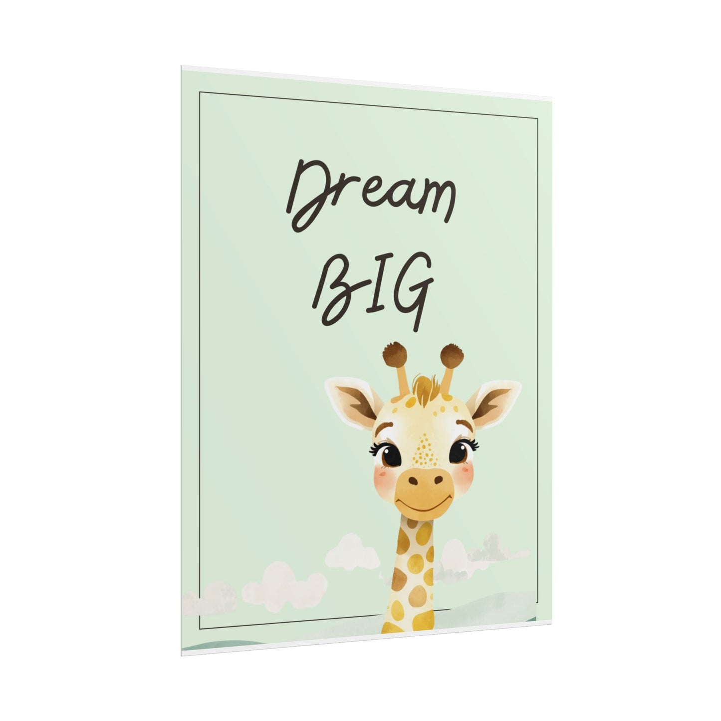 Nursery Safari Poster - 'Dream Big Giraffe'