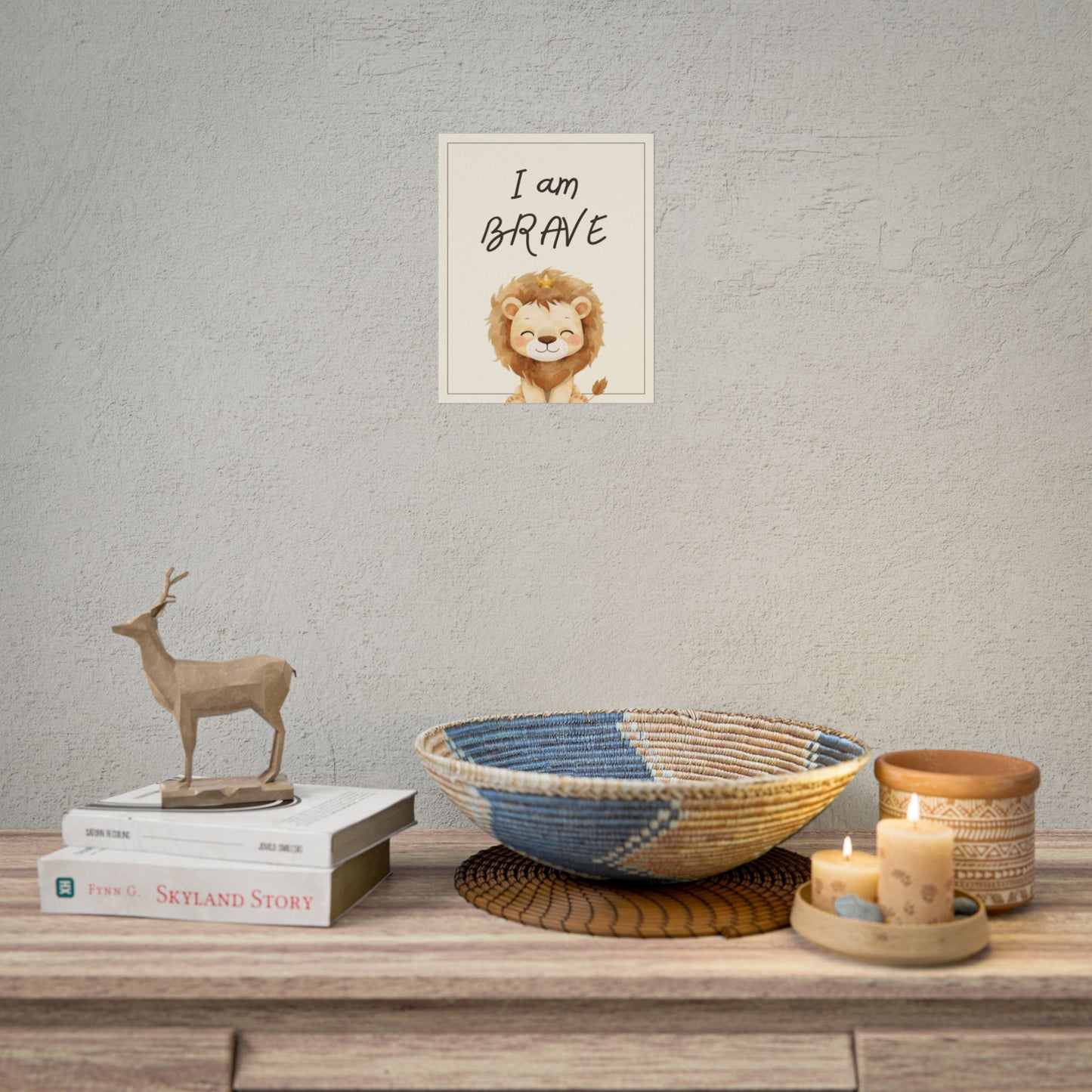 Nursery Safari Poster - "I Am Brave"