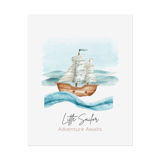 Nursery Nautical Poster - 'Adventure Awaits'