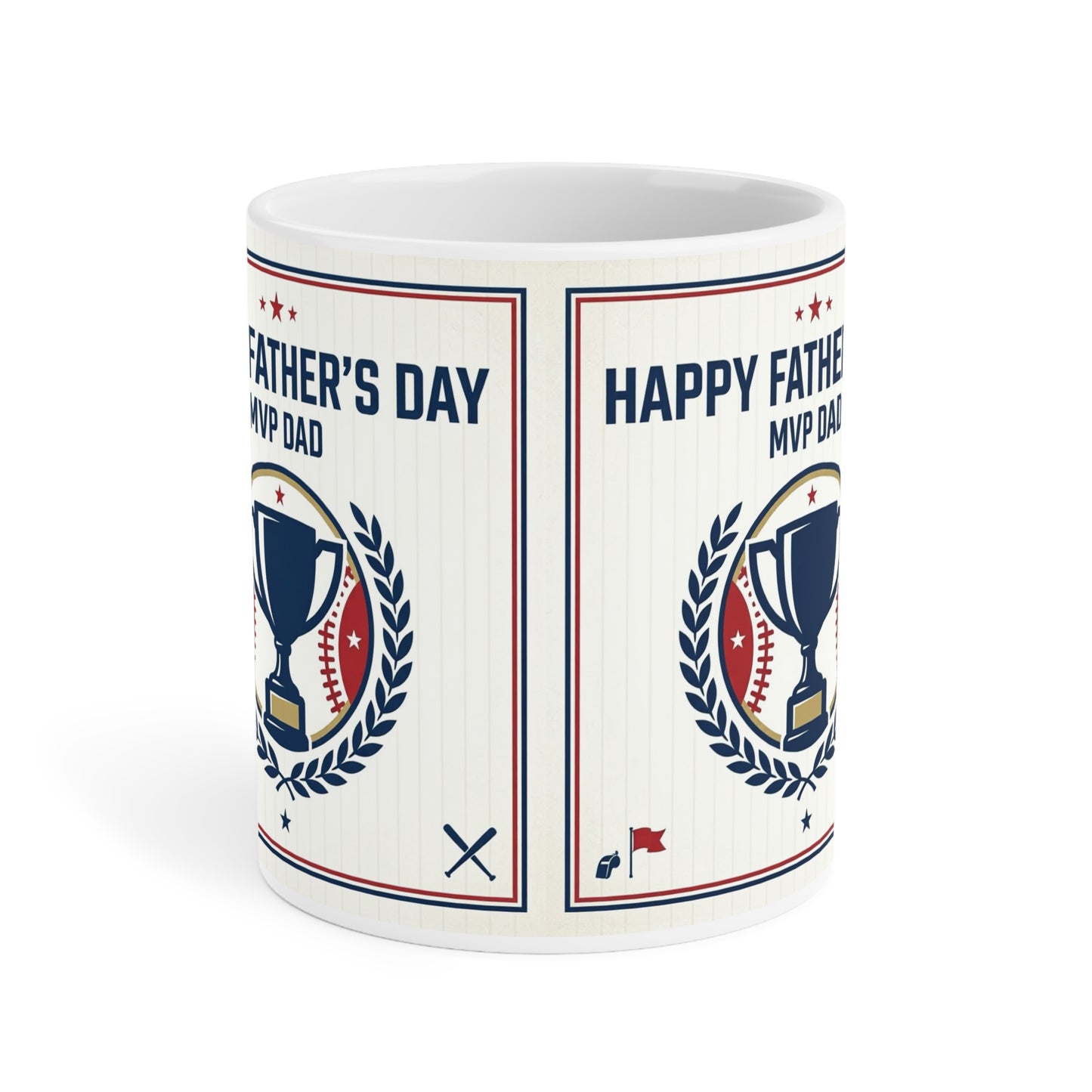 Father's Day Mug - MVP Dad Baseball Trophy