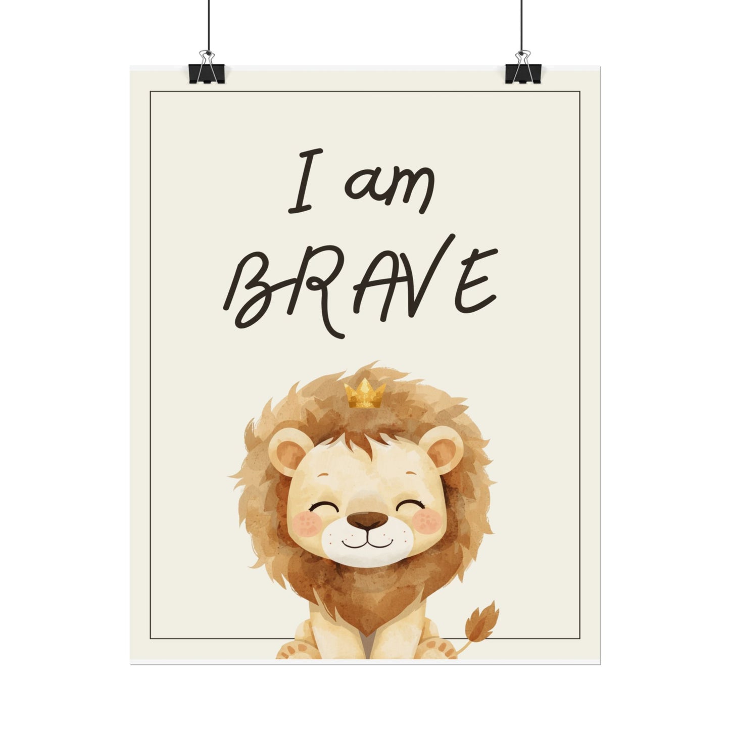 Nursery Safari Poster - "I Am Brave"