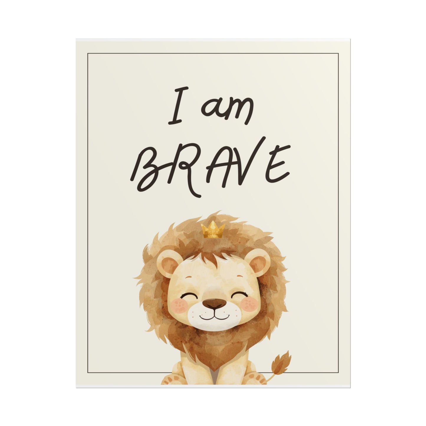 Nursery Safari Poster - "I Am Brave"