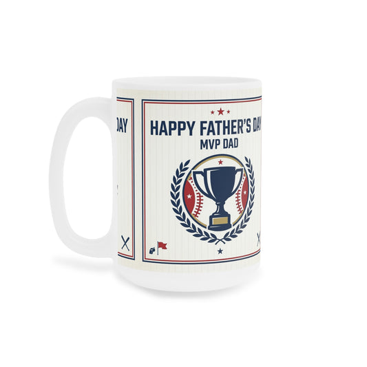 Father's Day Mug - MVP Dad Baseball Trophy