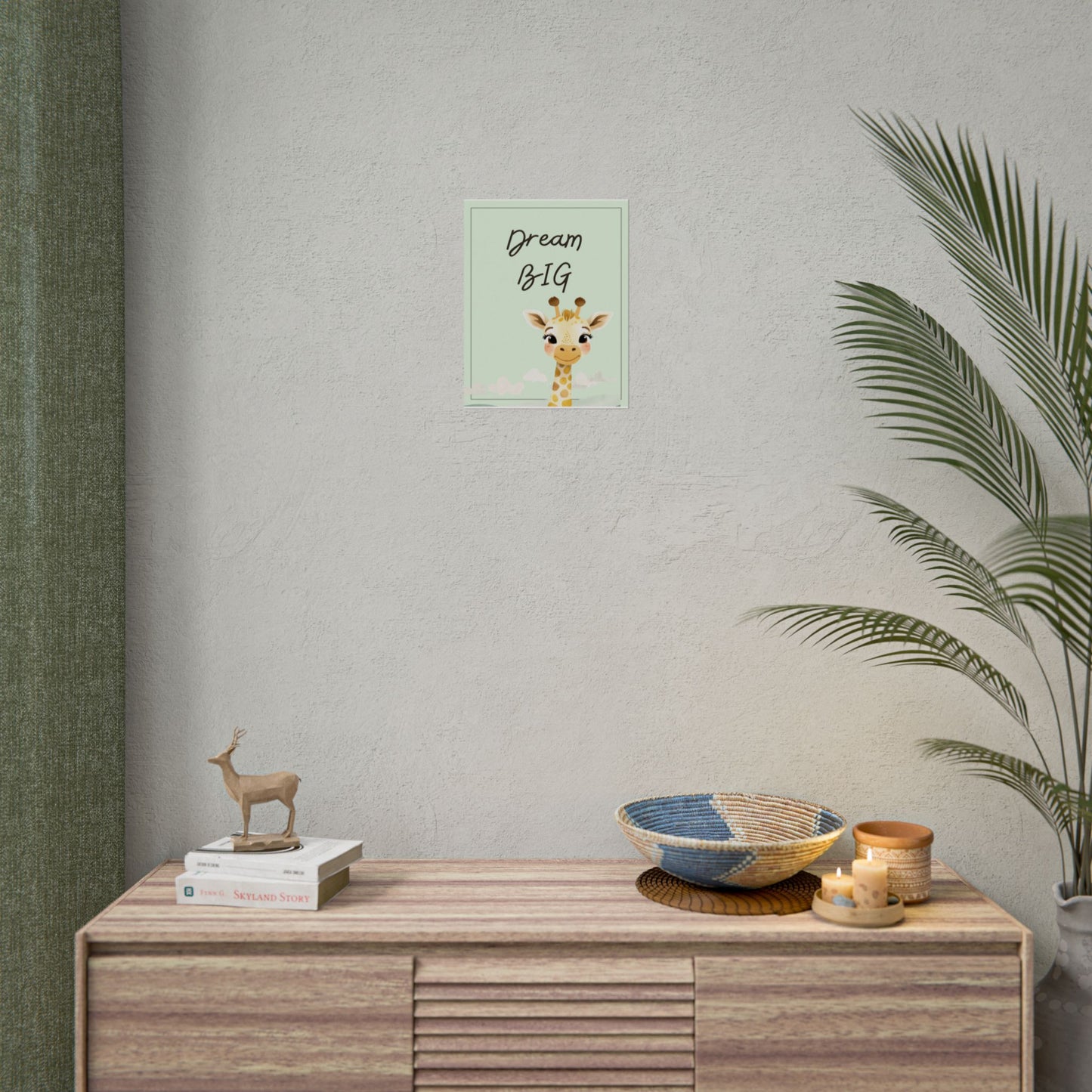Nursery Safari Poster - 'Dream Big Giraffe'