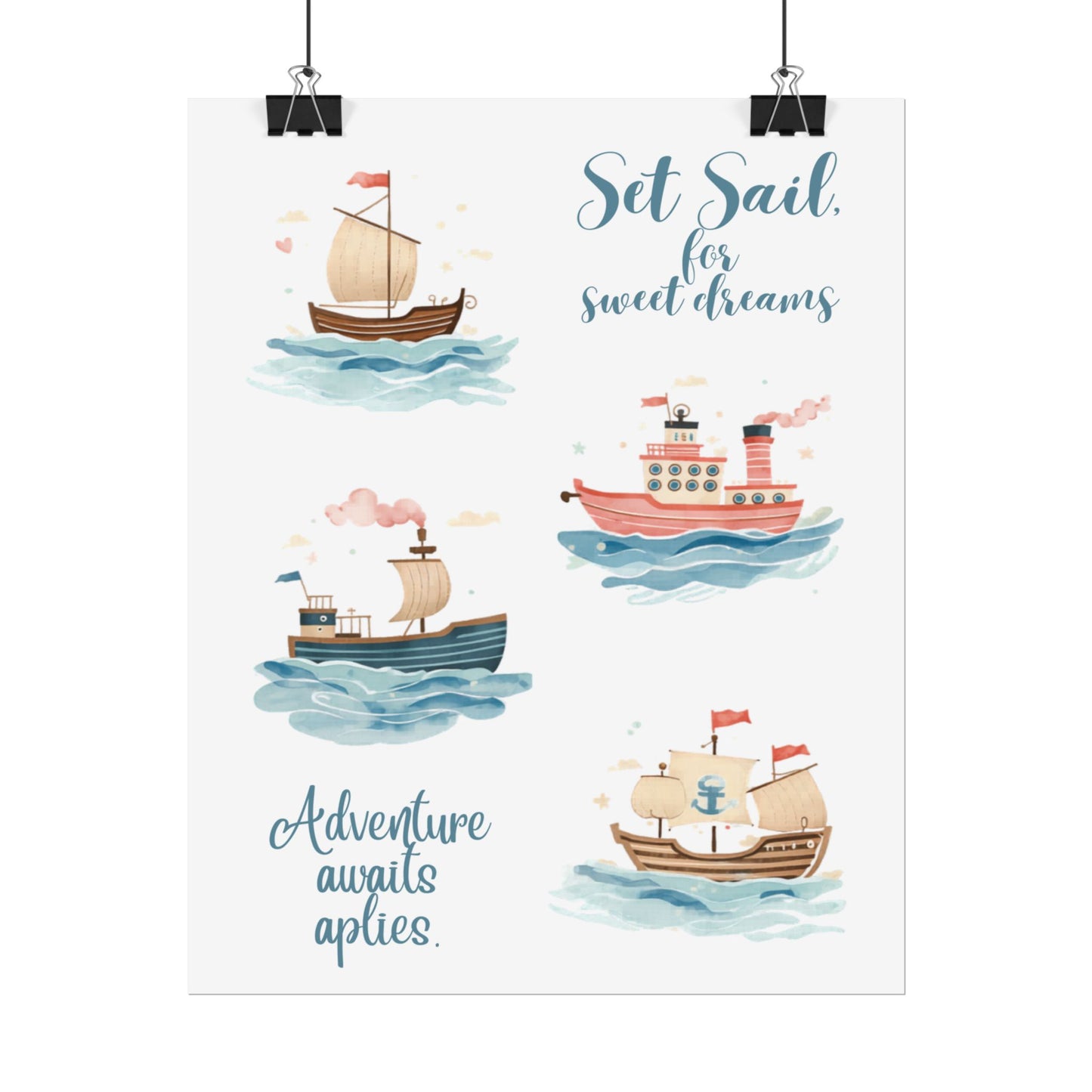 Nursery Nautical Poster - 'Set Sail....'