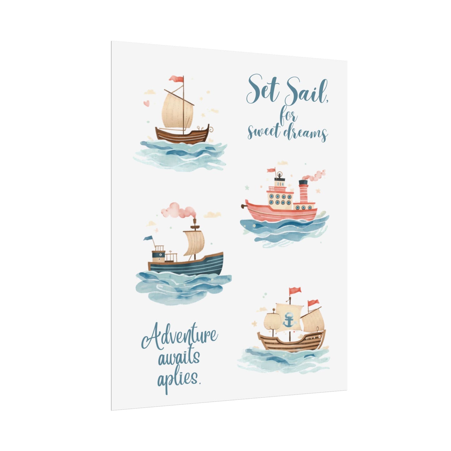 Nursery Nautical Poster - 'Set Sail....'