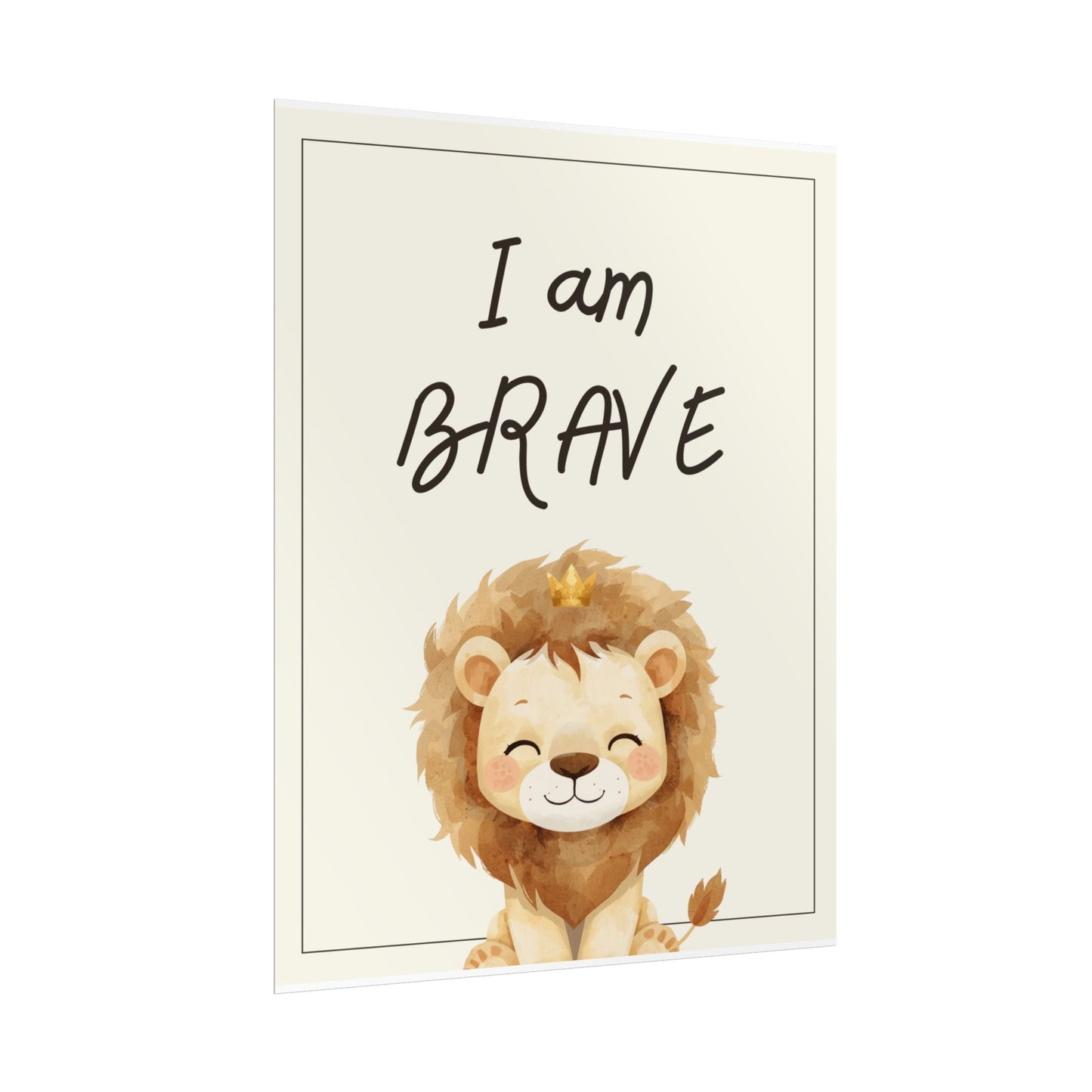 Nursery Safari Poster - "I Am Brave"