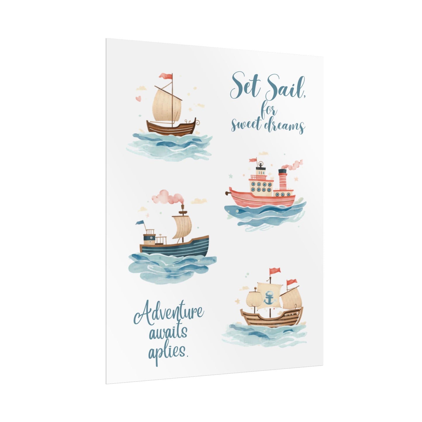 Nursery Nautical Poster - 'Set Sail....'