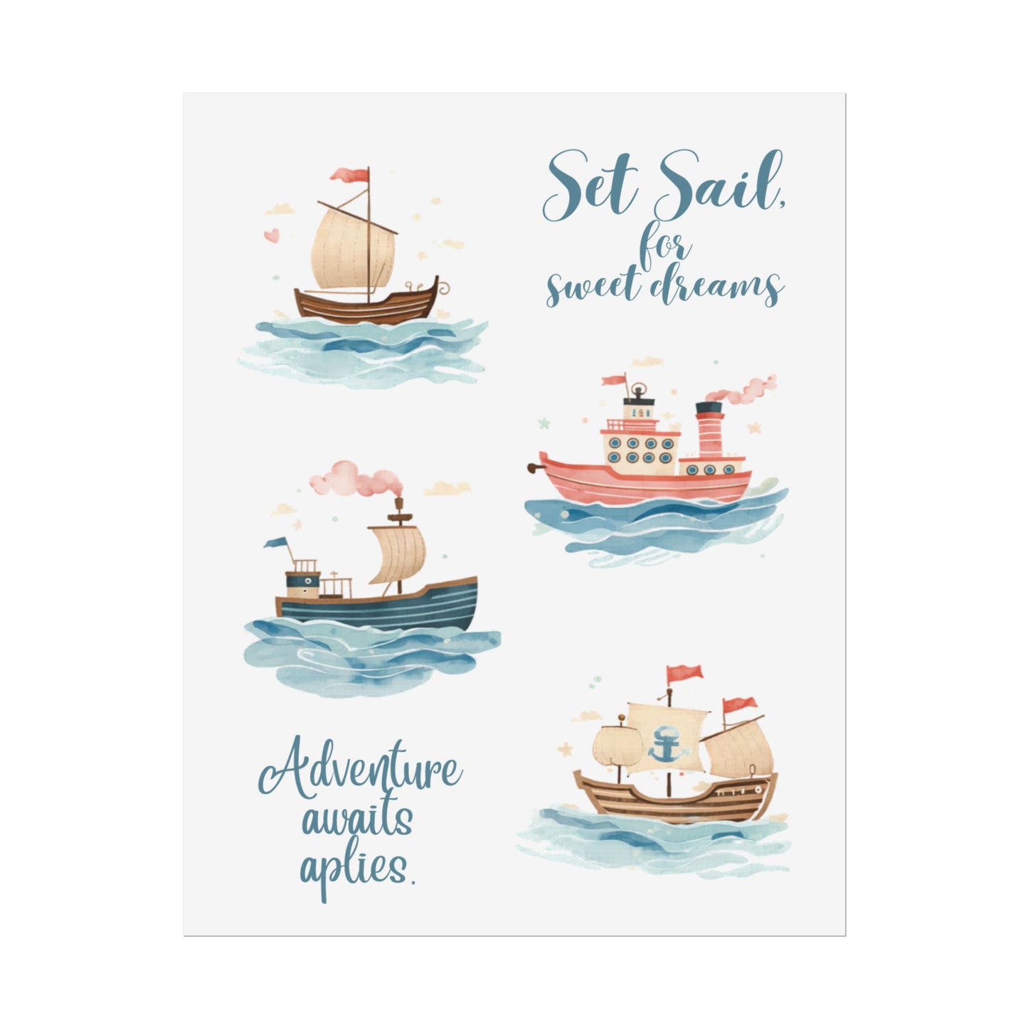 Nursery Nautical Poster - 'Set Sail....'