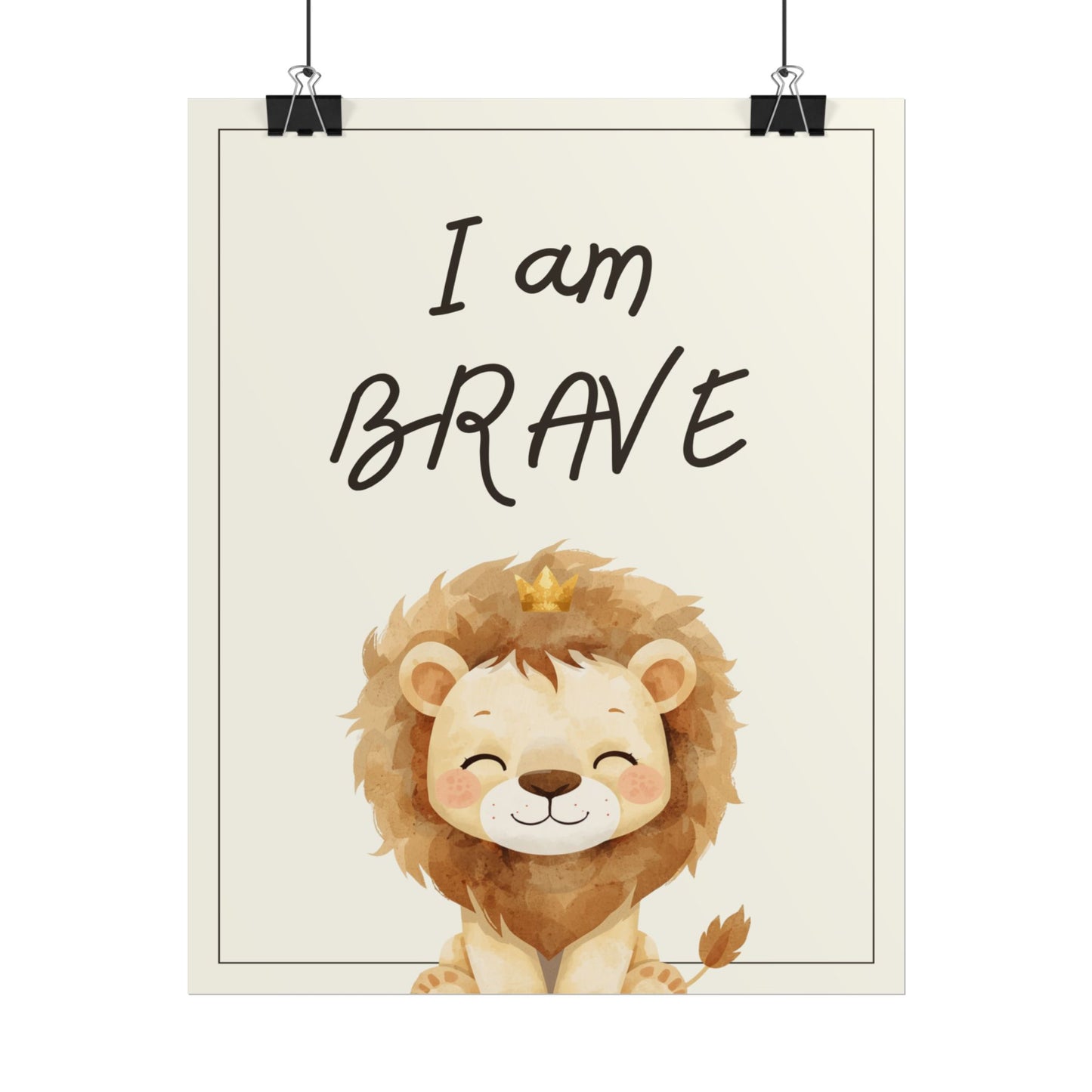 Nursery Safari Poster - "I Am Brave"