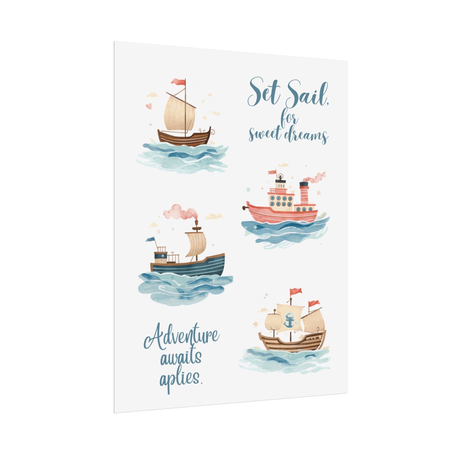 Nursery Nautical Poster - 'Set Sail....'