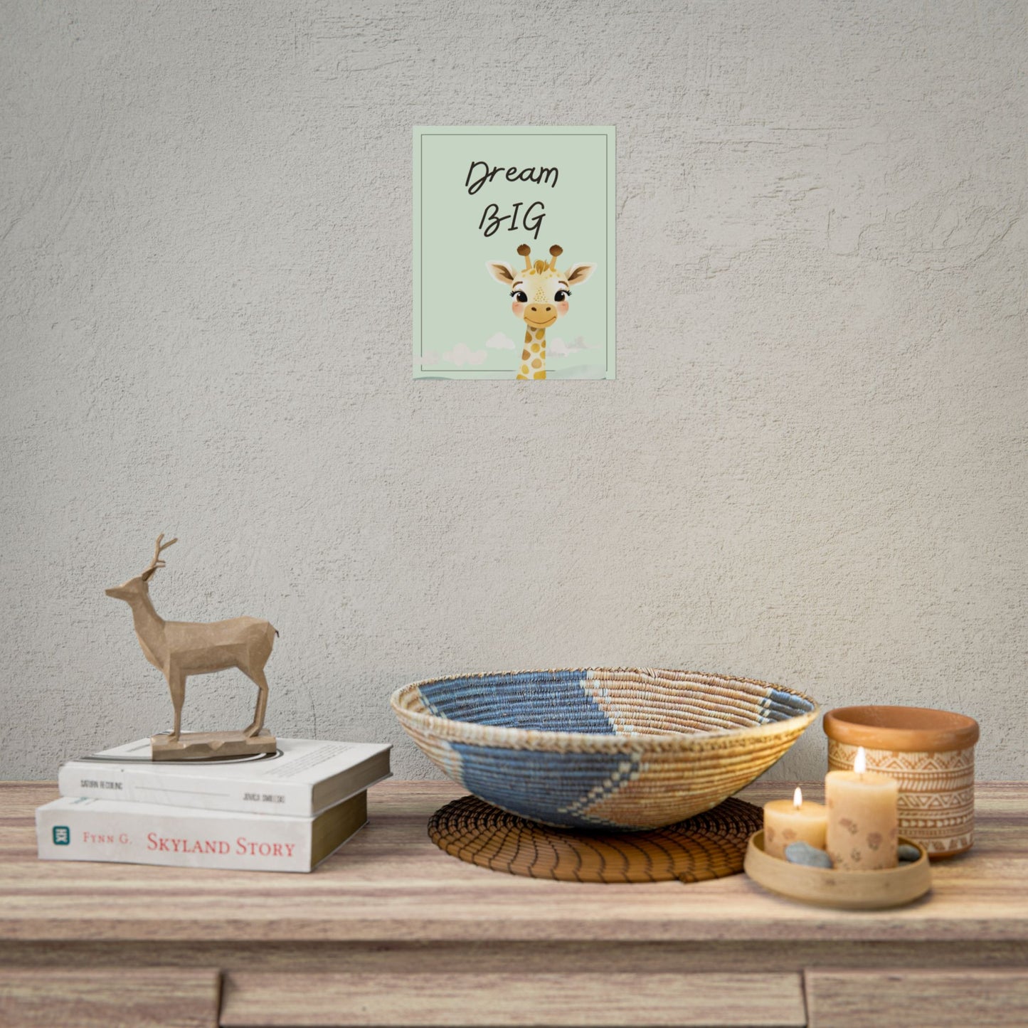 Nursery Safari Poster - 'Dream Big Giraffe'