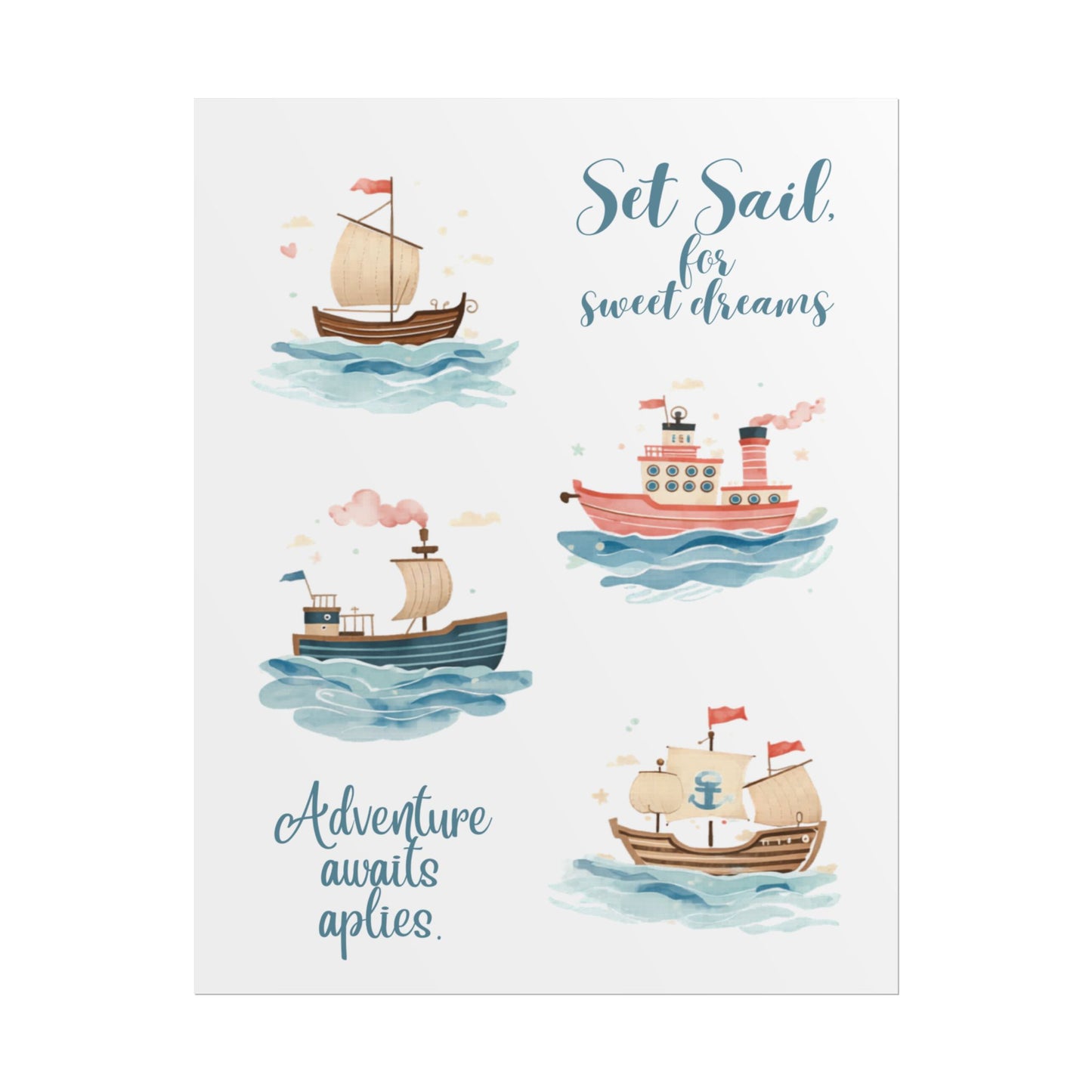 Nursery Nautical Poster - 'Set Sail....'
