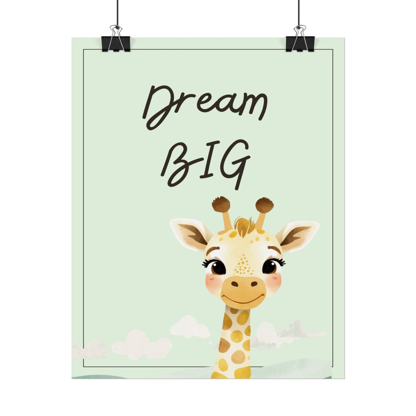 Nursery Safari Poster - 'Dream Big Giraffe'