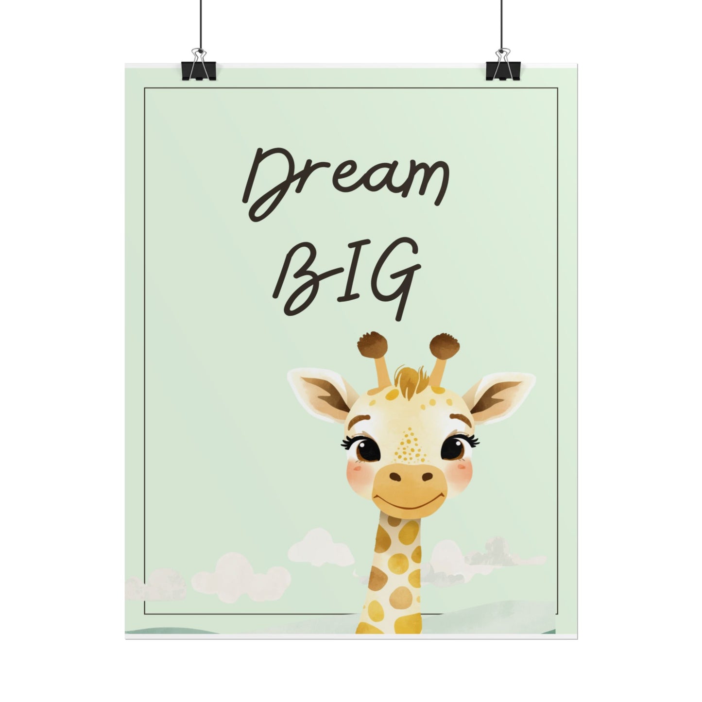 Nursery Safari Poster - 'Dream Big Giraffe'