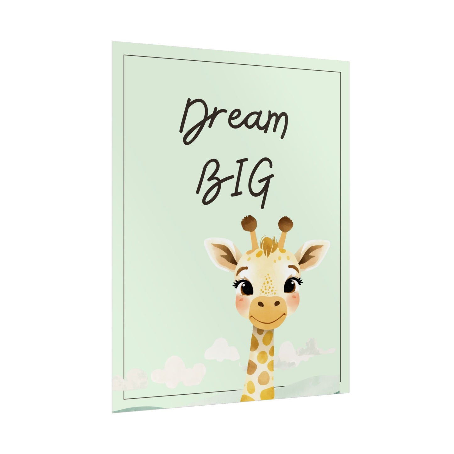 Nursery Safari Poster - 'Dream Big Giraffe'