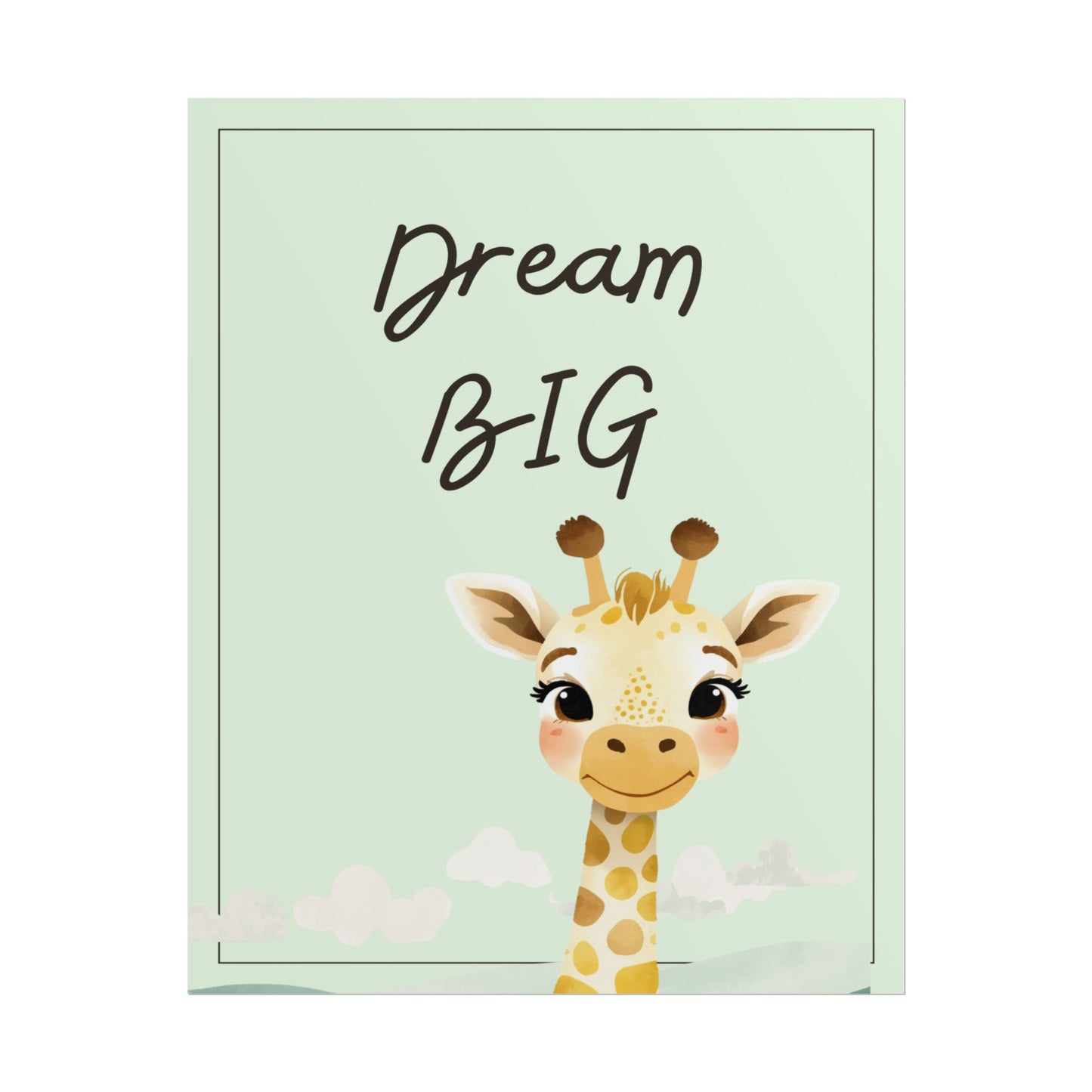 Nursery Safari Poster - 'Dream Big Giraffe'