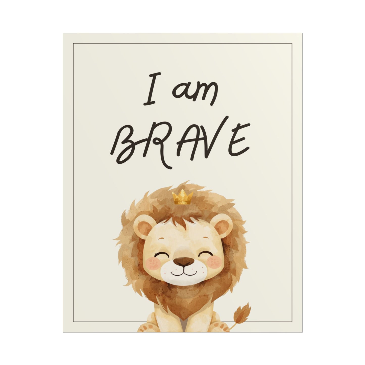 Nursery Safari Poster - "I Am Brave"