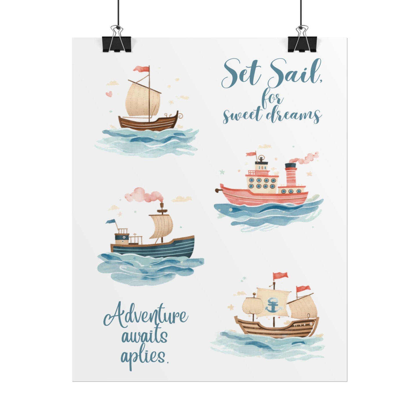 Nursery Nautical Poster - 'Set Sail....'
