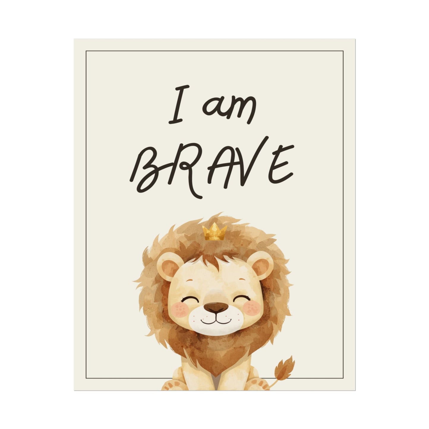 Nursery Safari Poster - "I Am Brave"