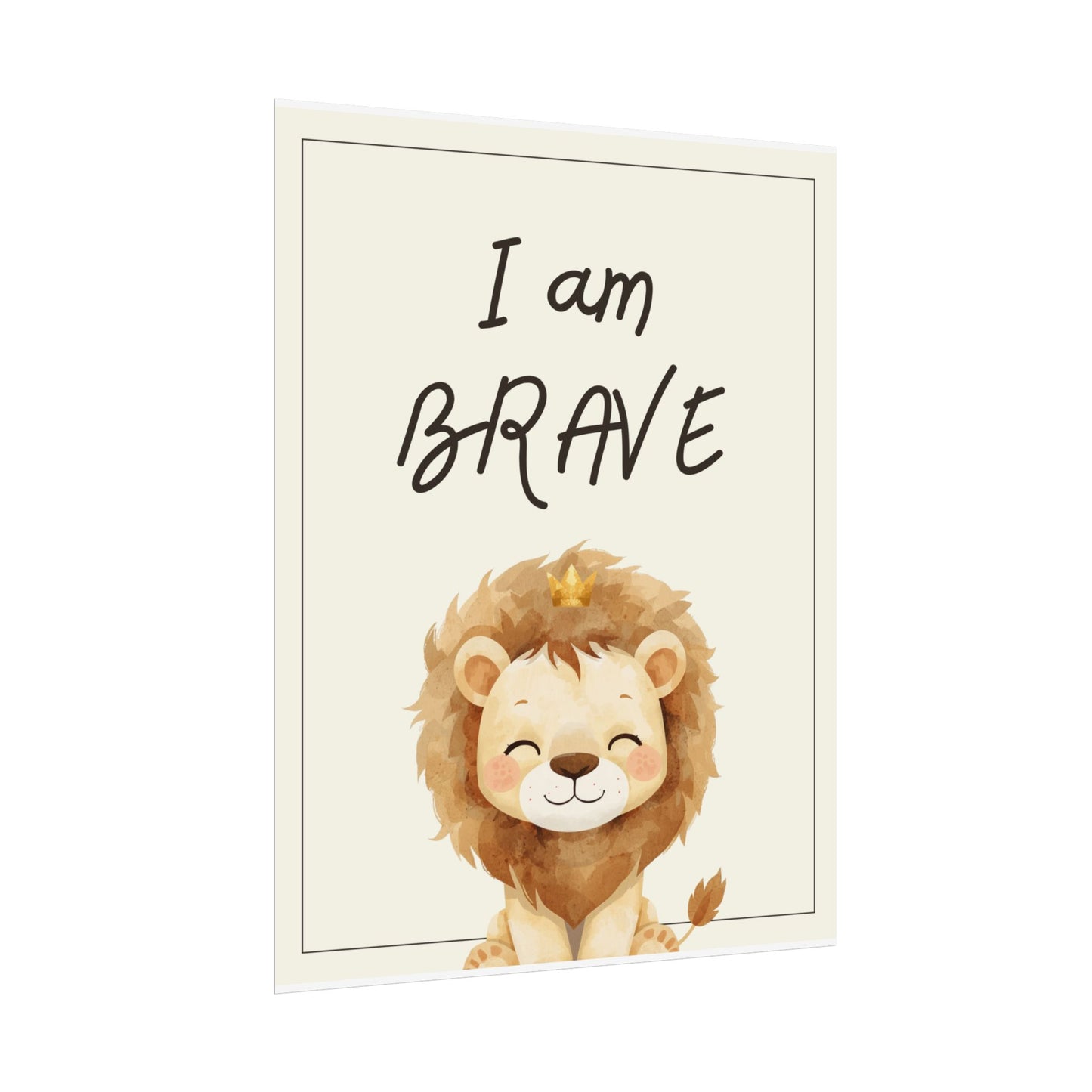 Nursery Safari Poster - "I Am Brave"