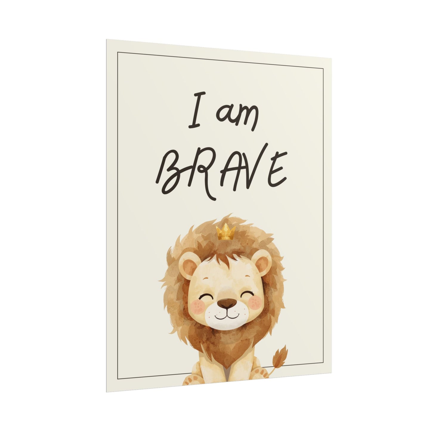 Nursery Safari Poster - "I Am Brave"