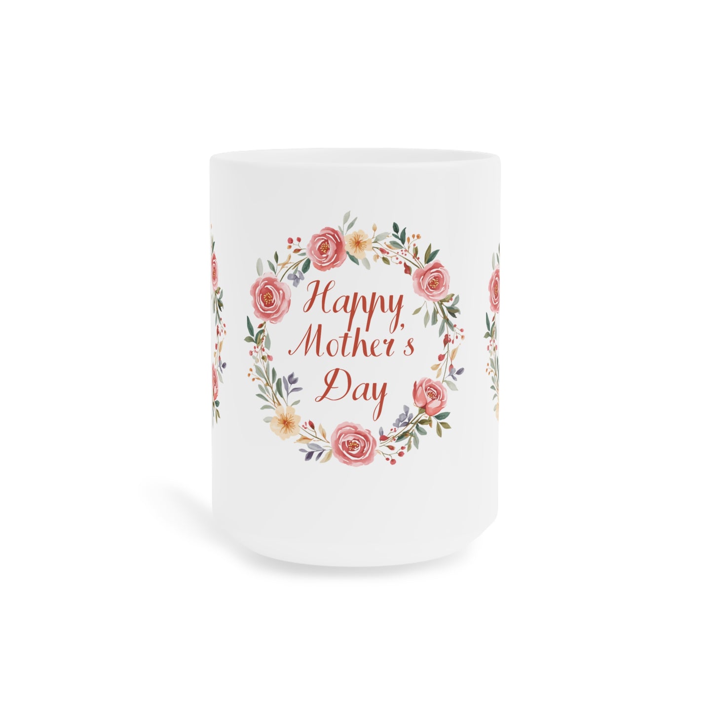 Mother's Day Mug – 'Happy Mother's Day' Rose Wreath