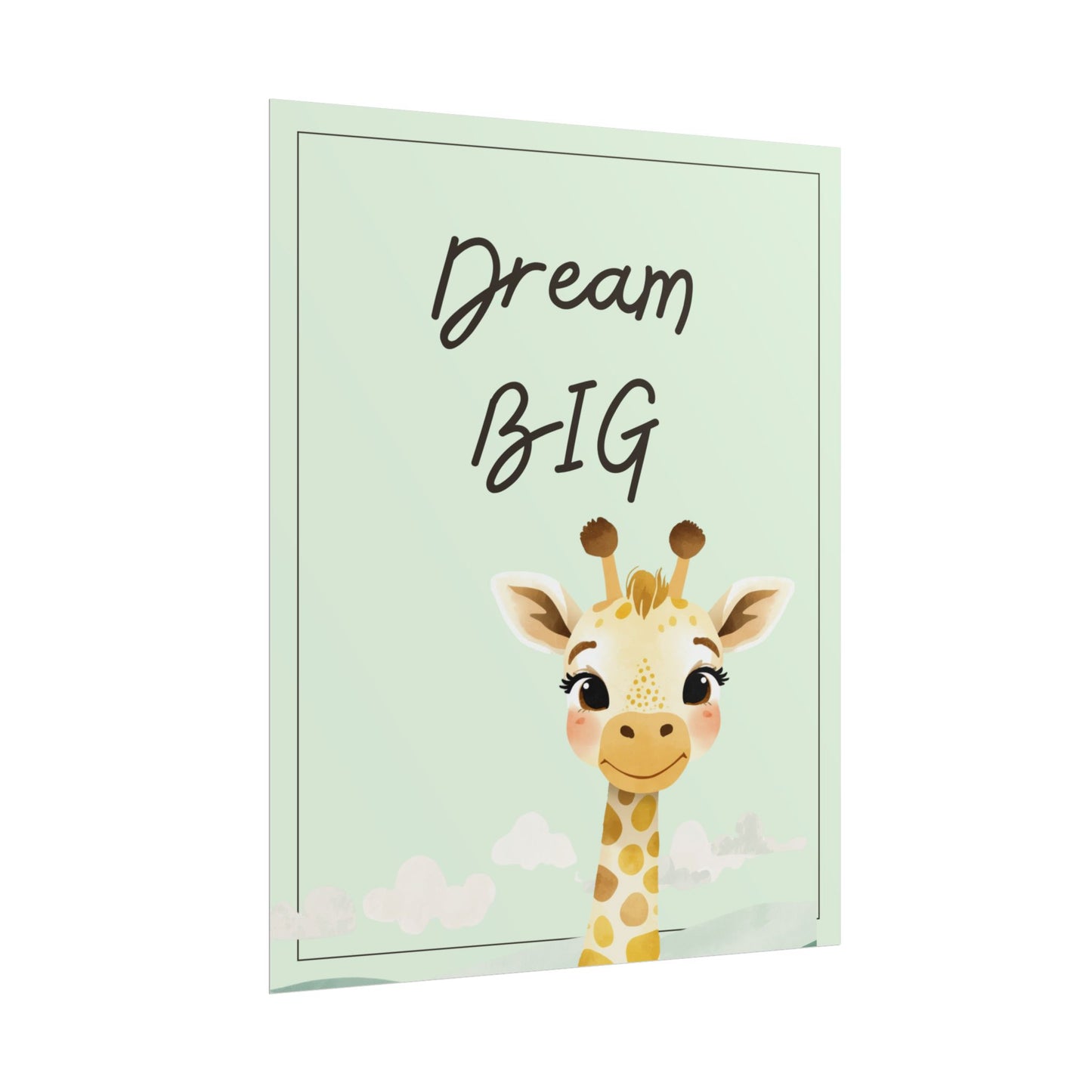 Nursery Safari Poster - 'Dream Big Giraffe'