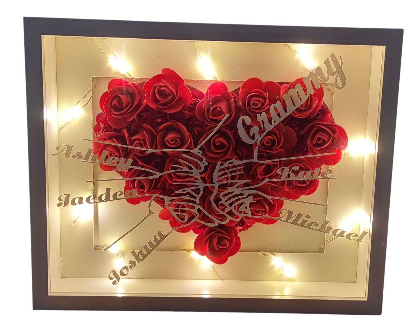 Mother's Day Gifts - 'Grammy'/'Mom' - Holding Child's Hand Illuminated Shadowboxes