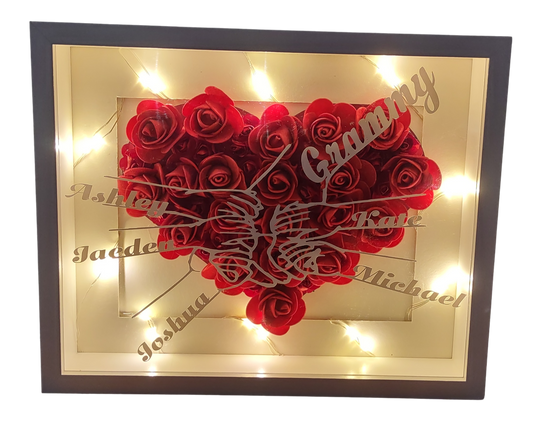 Mother's Day Gifts - 'Grammy'/'Mom' - Holding Child's Hand Illuminated Shadowboxes