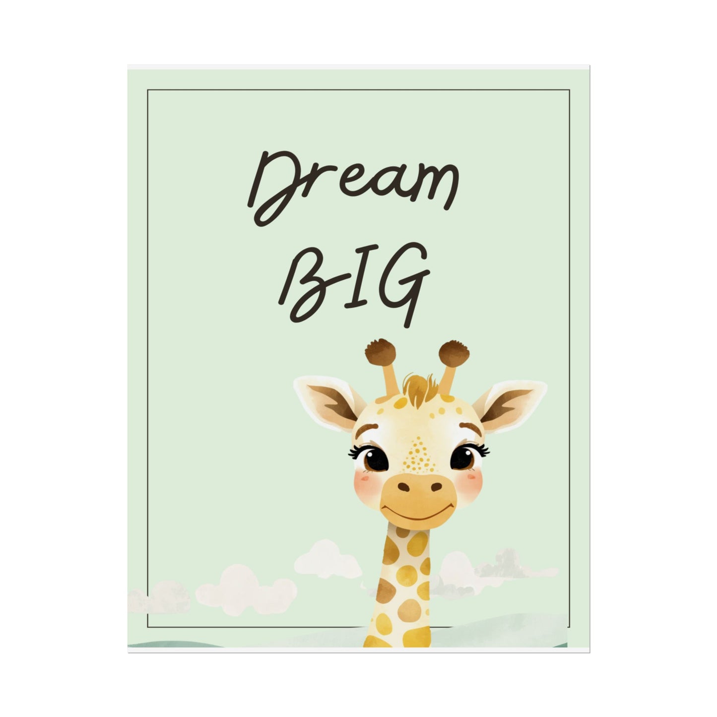 Nursery Safari Poster - 'Dream Big Giraffe'