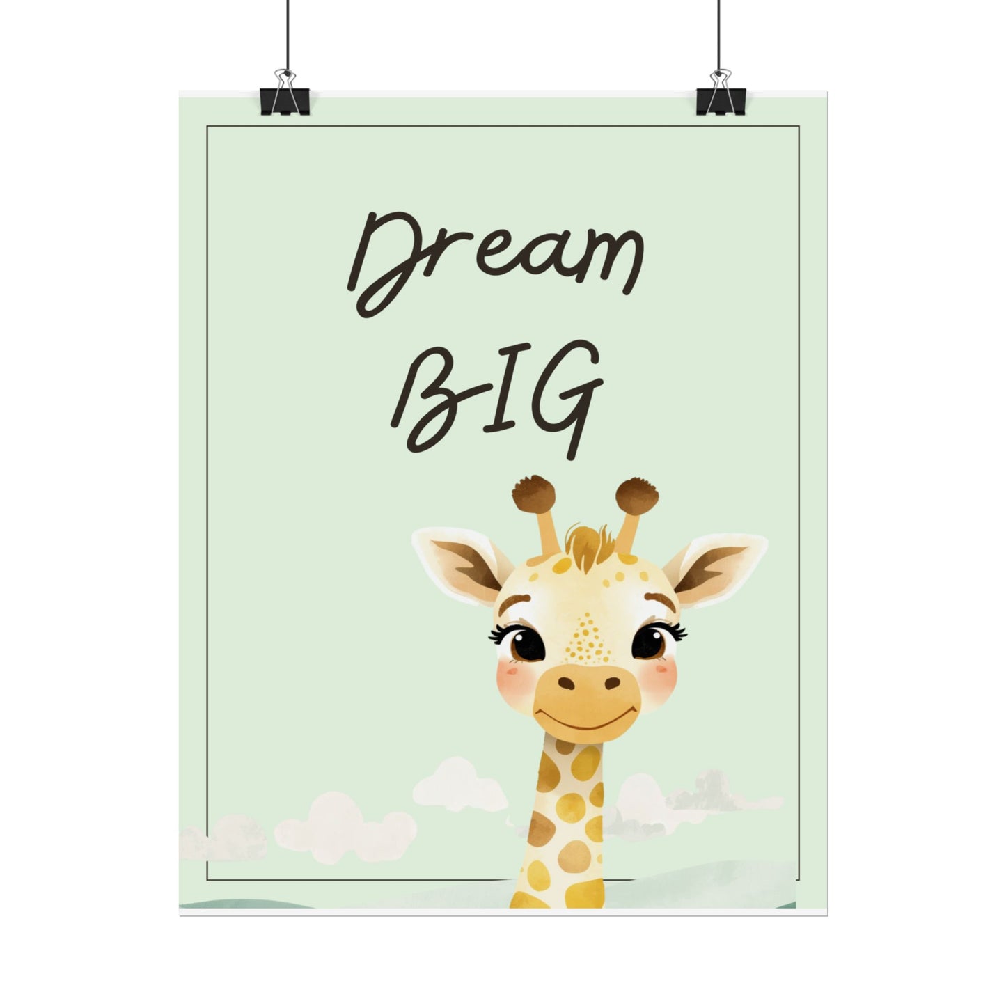 Nursery Safari Poster - 'Dream Big Giraffe'