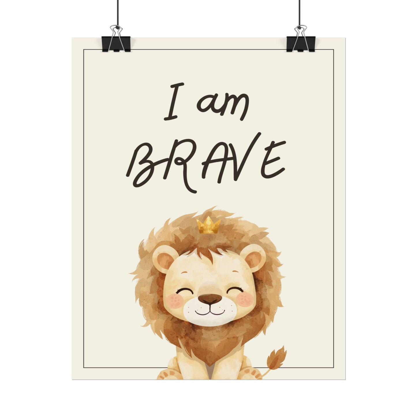 Nursery Safari Poster - "I Am Brave"