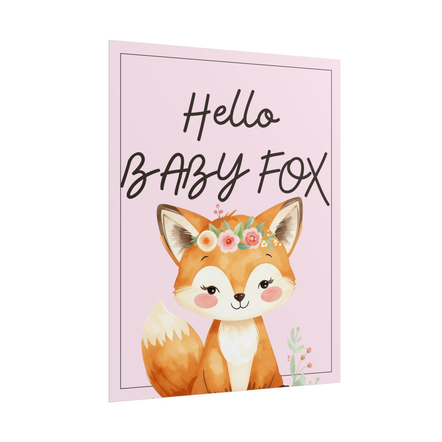 Nursery Forest Poster - 'Hello Baby Fox'