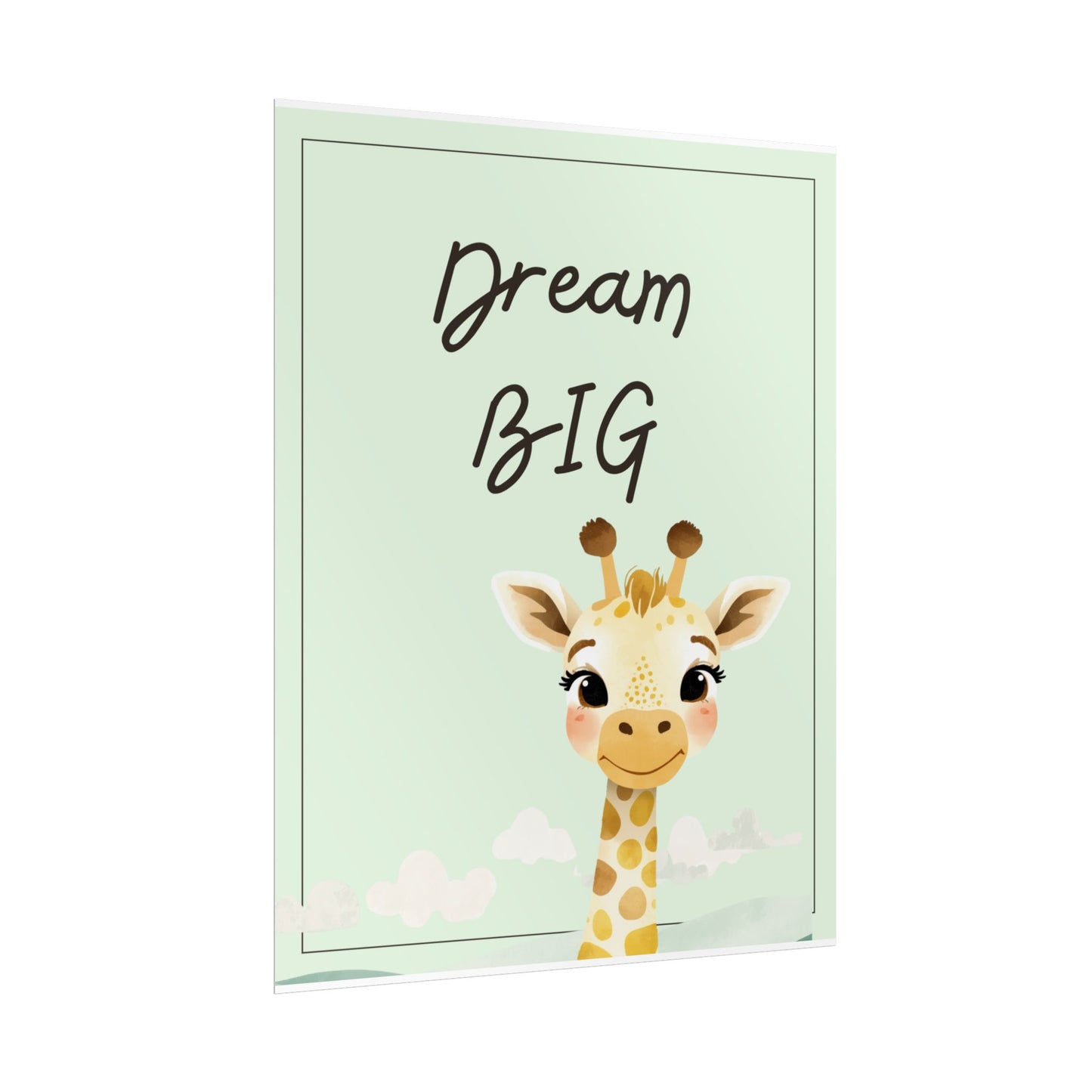 Nursery Safari Poster - 'Dream Big Giraffe'