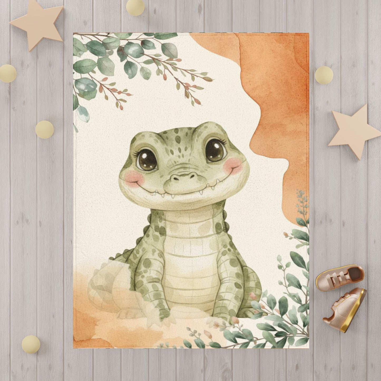 Baby Blanket - Cute Safari Baby Alligator