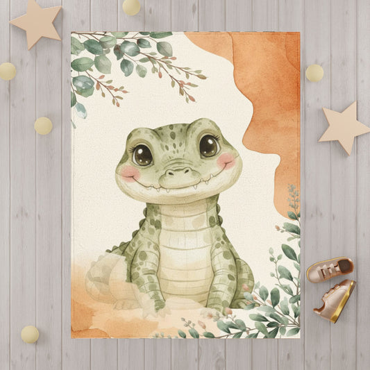 Baby Blanket - Cute Safari Baby Alligator