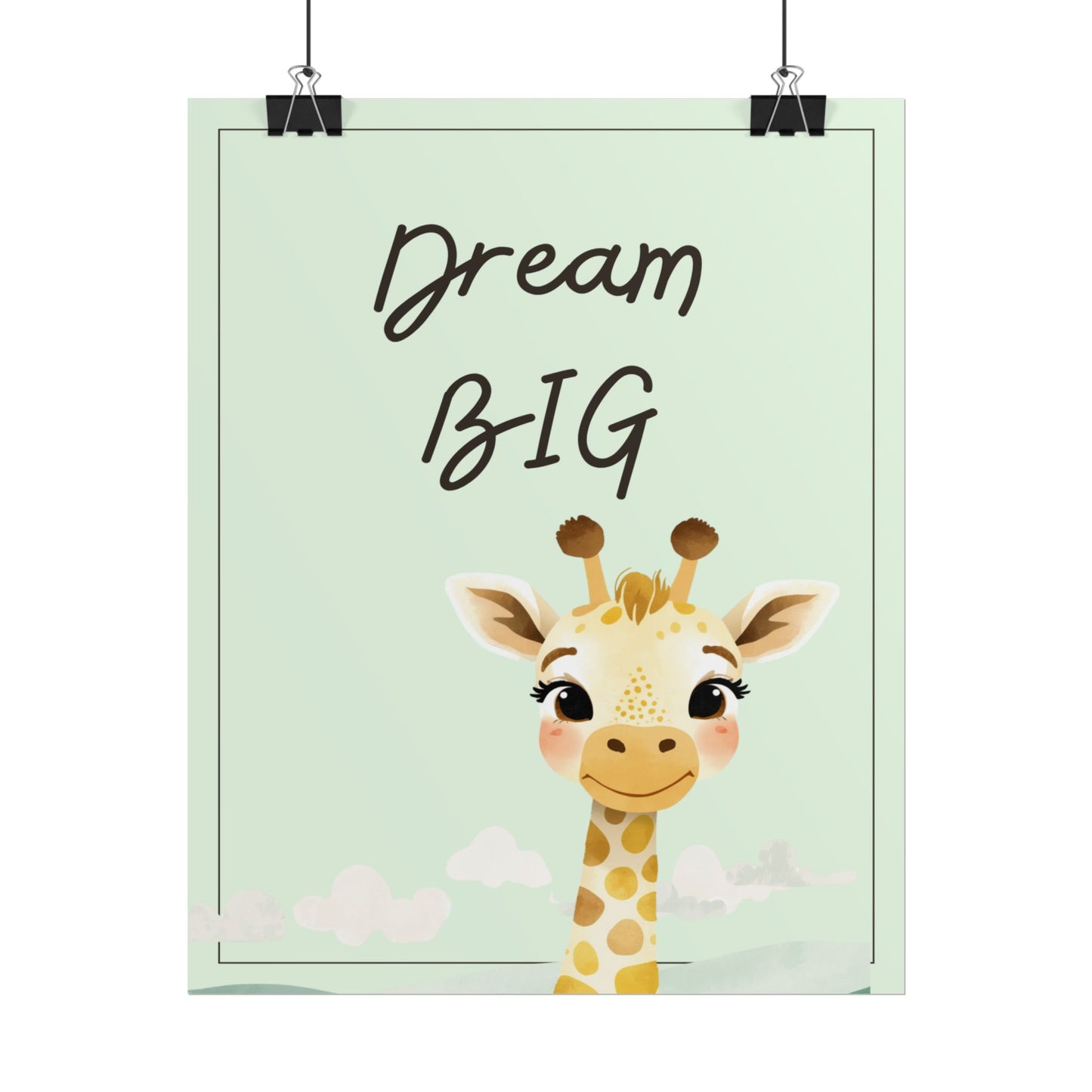 Nursery Safari Poster - 'Dream Big Giraffe'